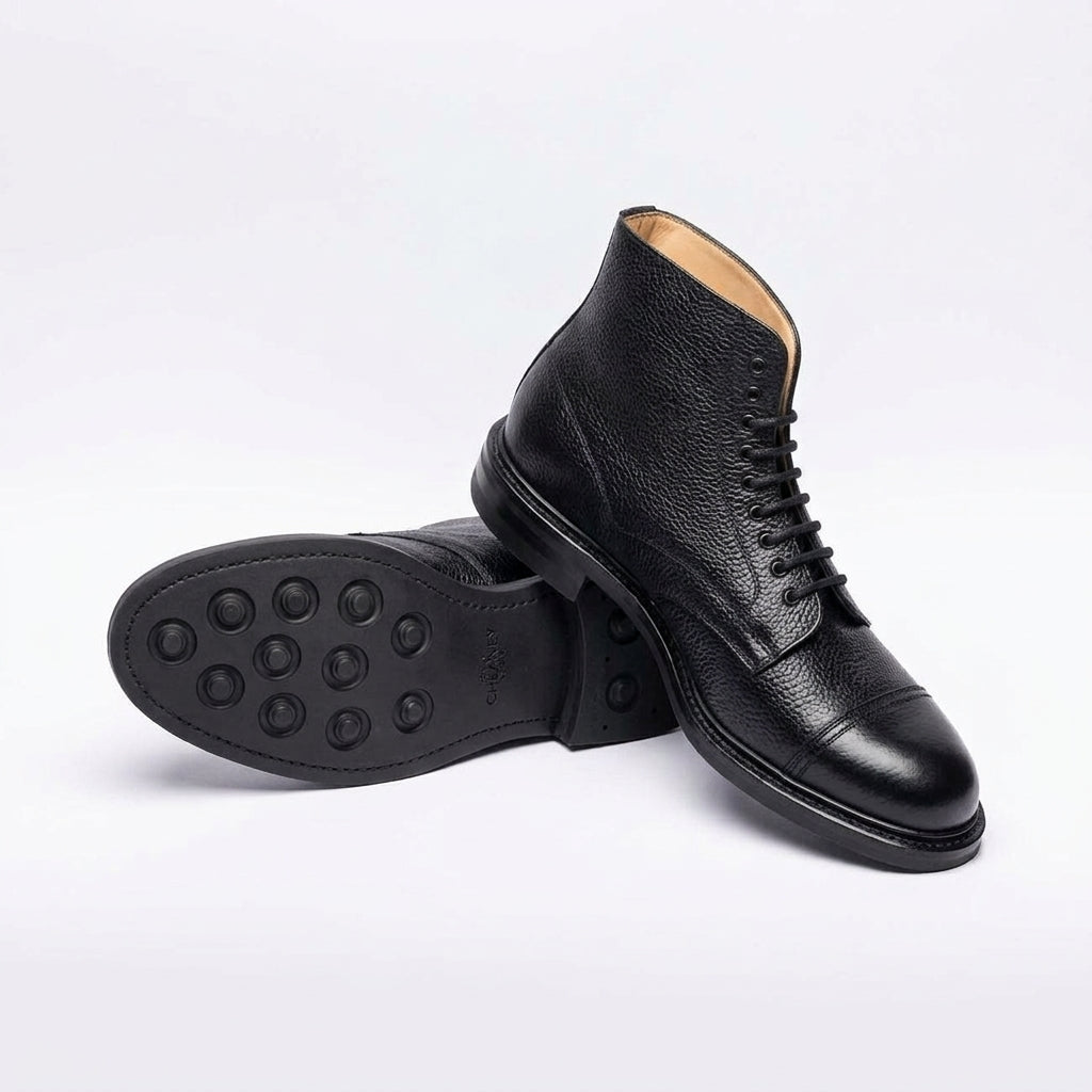 Stivale derby Cheaney Joseph & Sons Jarrow RF in pelle martellata nera