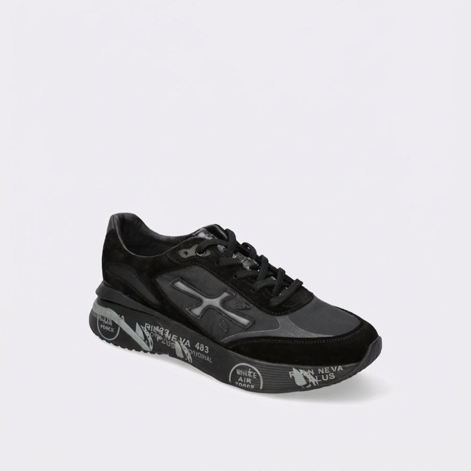 Sneaker Premiata Moerun 6445 in pelle e camoscio nero
