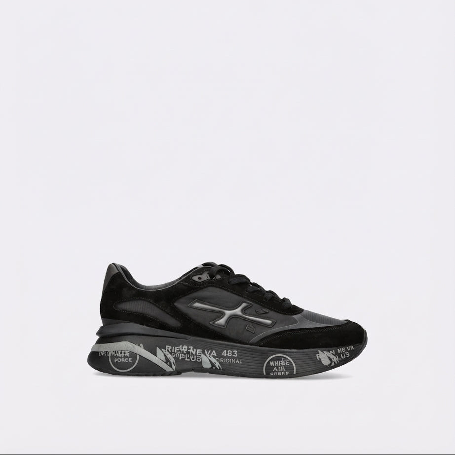 Sneaker Premiata Moerun 6445 in pelle e camoscio nero