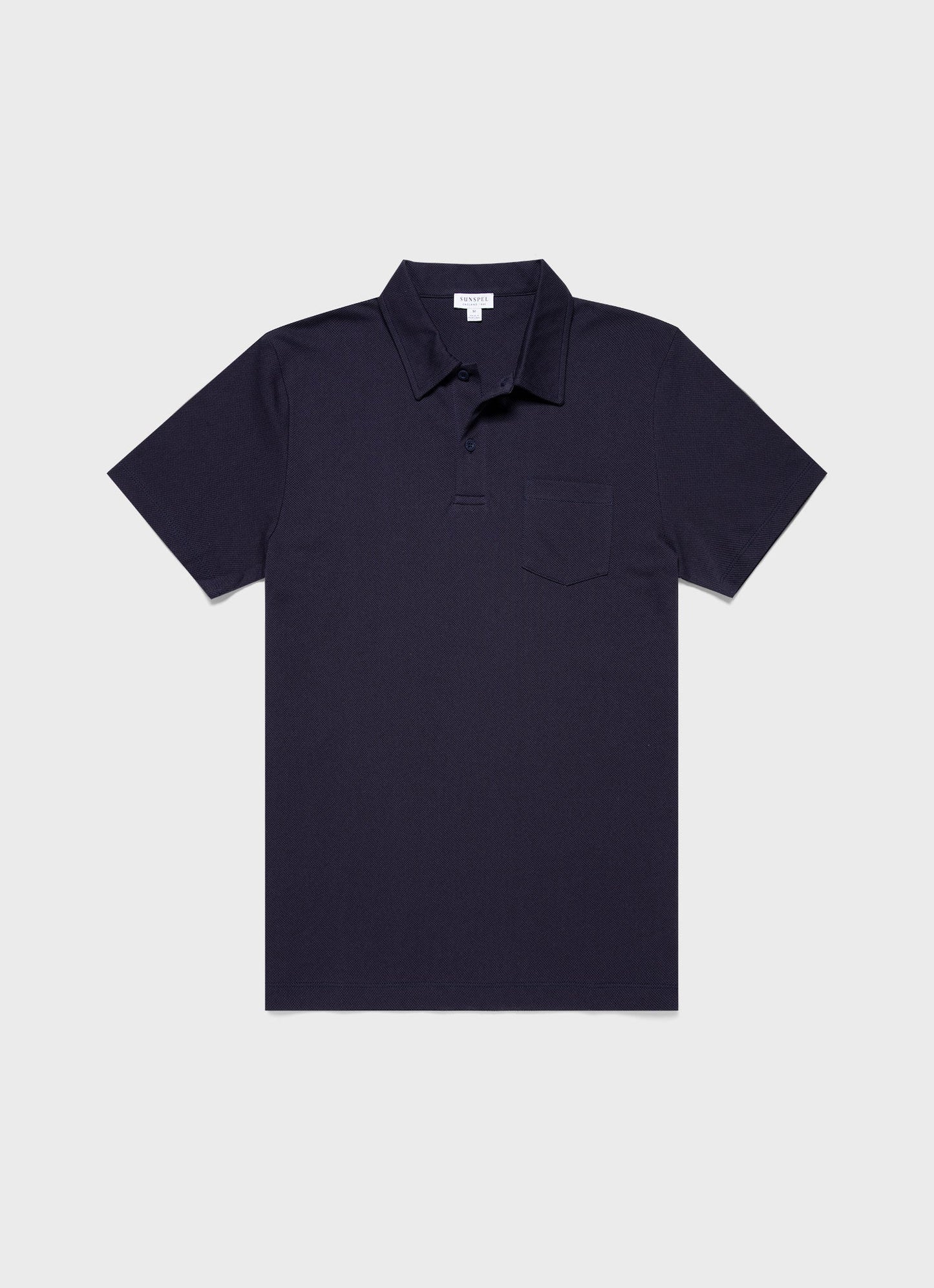 Maglietta t-shirt Sunspel Riviera Polo in cotone piqué blu