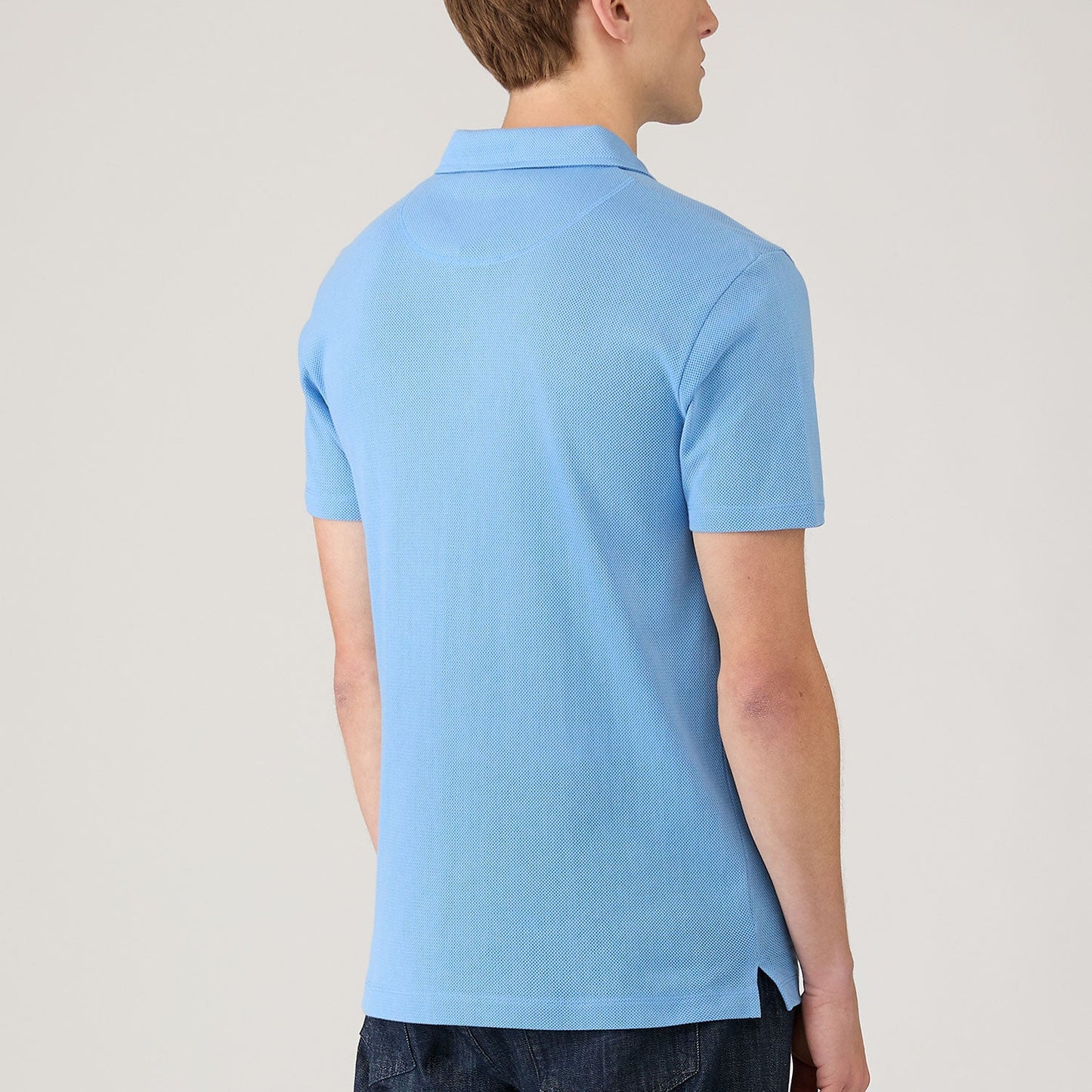 Polo a maniche corte Sunspel Riviera in cotone azzurro