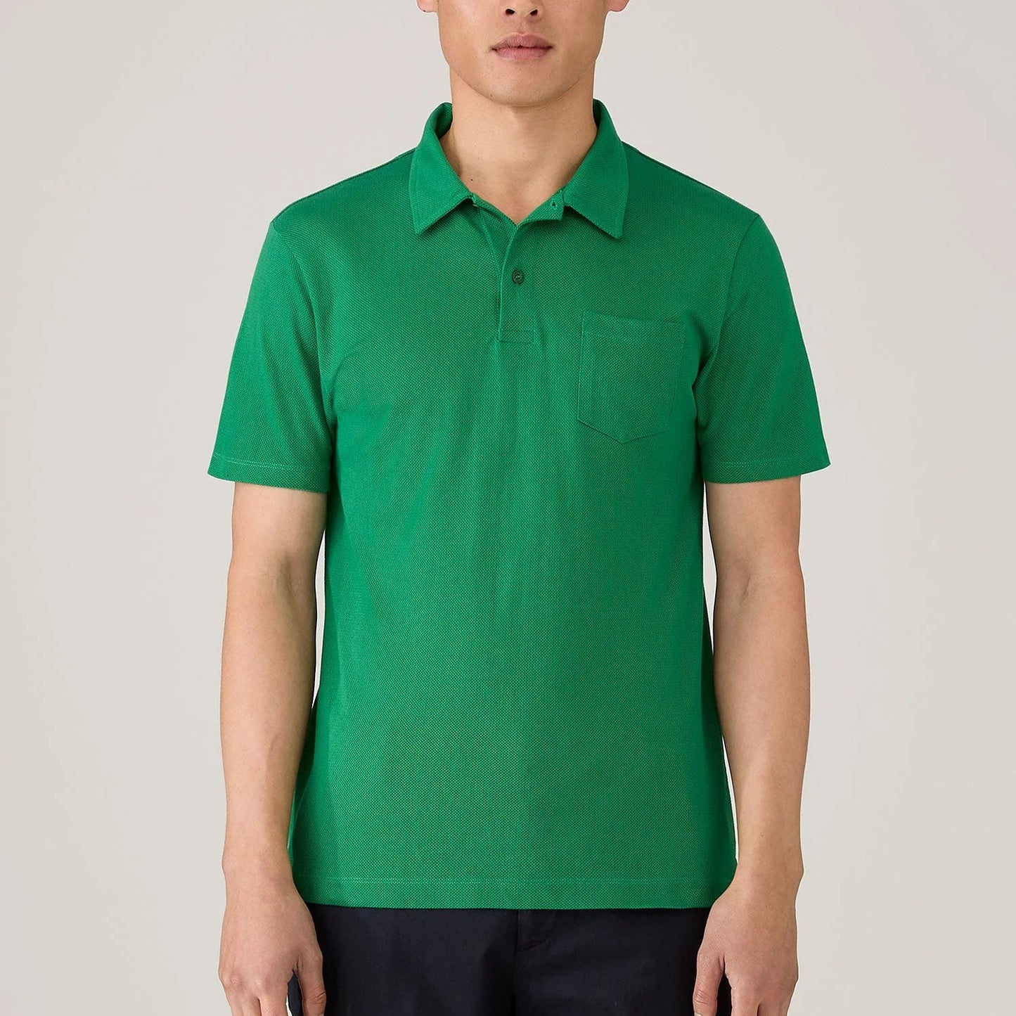 Polo a maniche corte Sunspel Riviera in cotone verde brillante