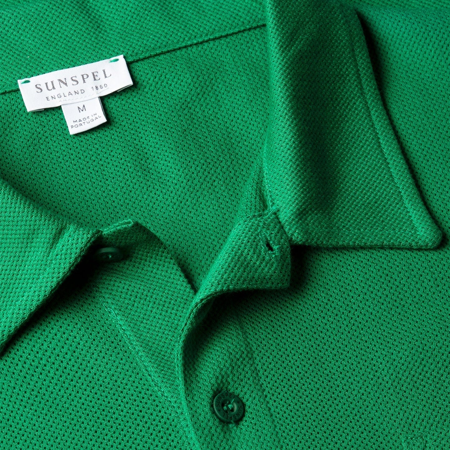 Polo a maniche corte Sunspel Riviera in cotone verde brillante