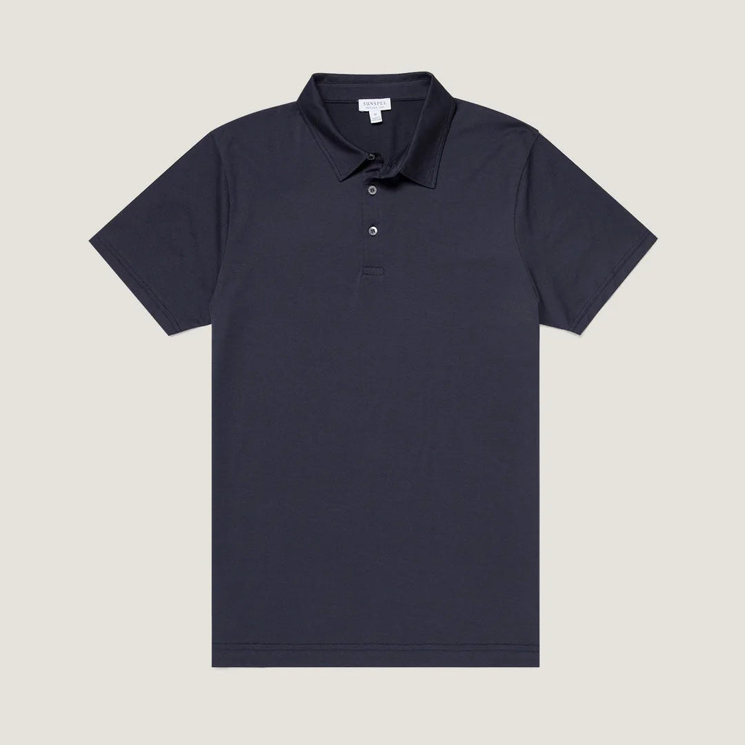 Sunspel Riviera Polo t-shirt in blue pique cotton