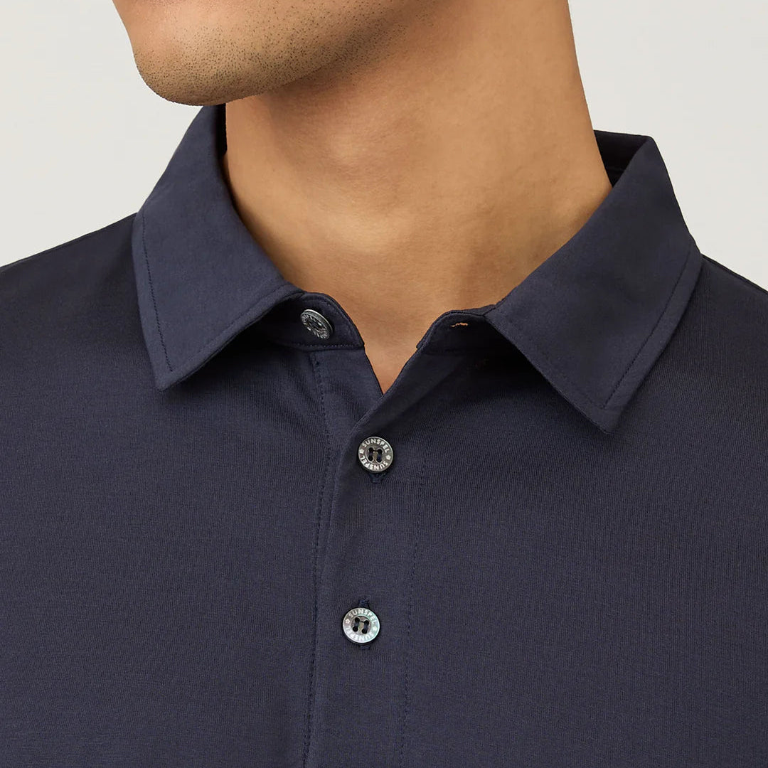 Sunspel Riviera Polo t-shirt in blue pique cotton