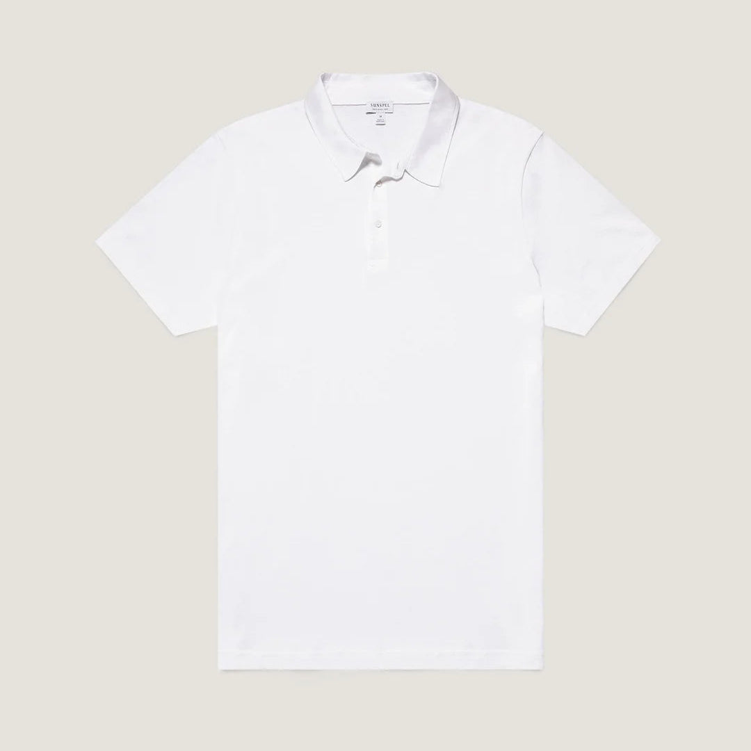 Sunspel Riviera Polo t-shirt in blue pique cotton