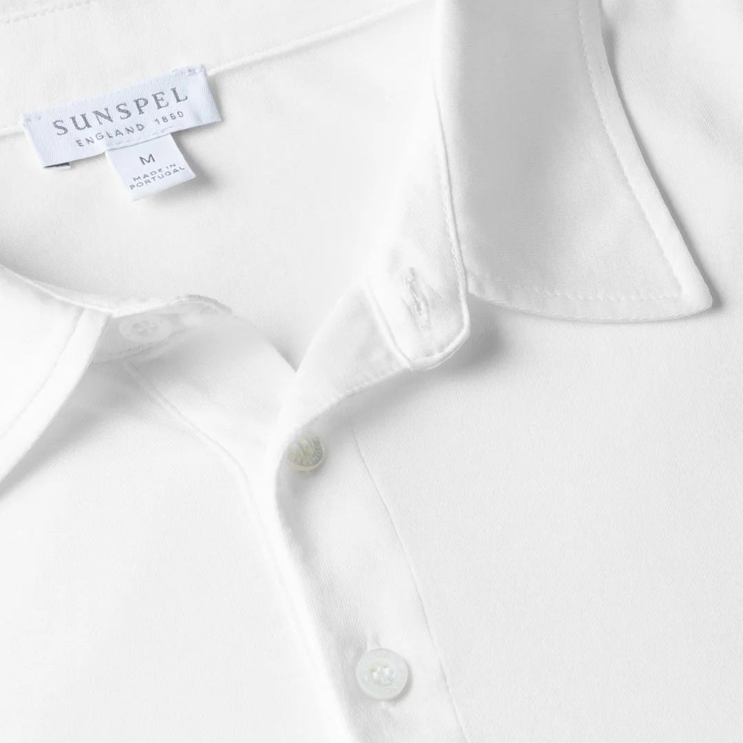 Sunspel Riviera Polo t-shirt in blue pique cotton