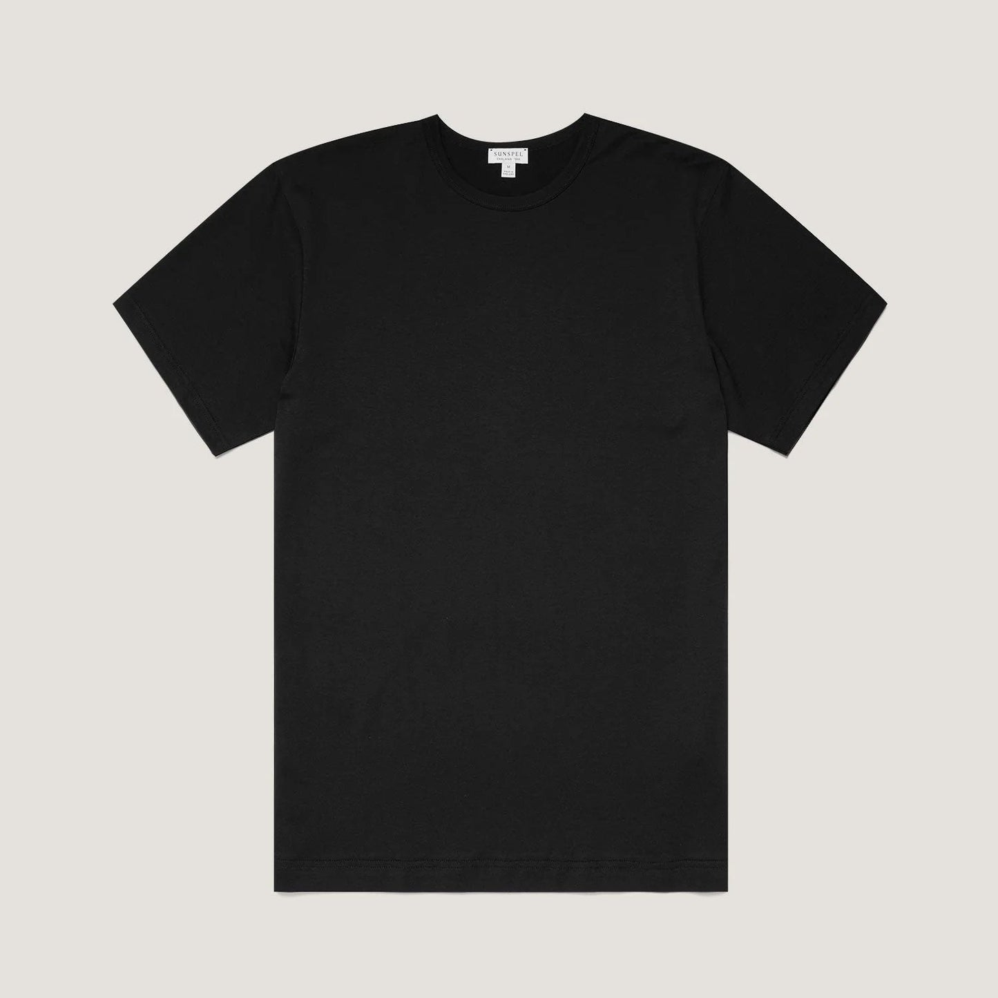 T-shirt a maniche corte Sunspel Classic T‑shirt in cotone nero