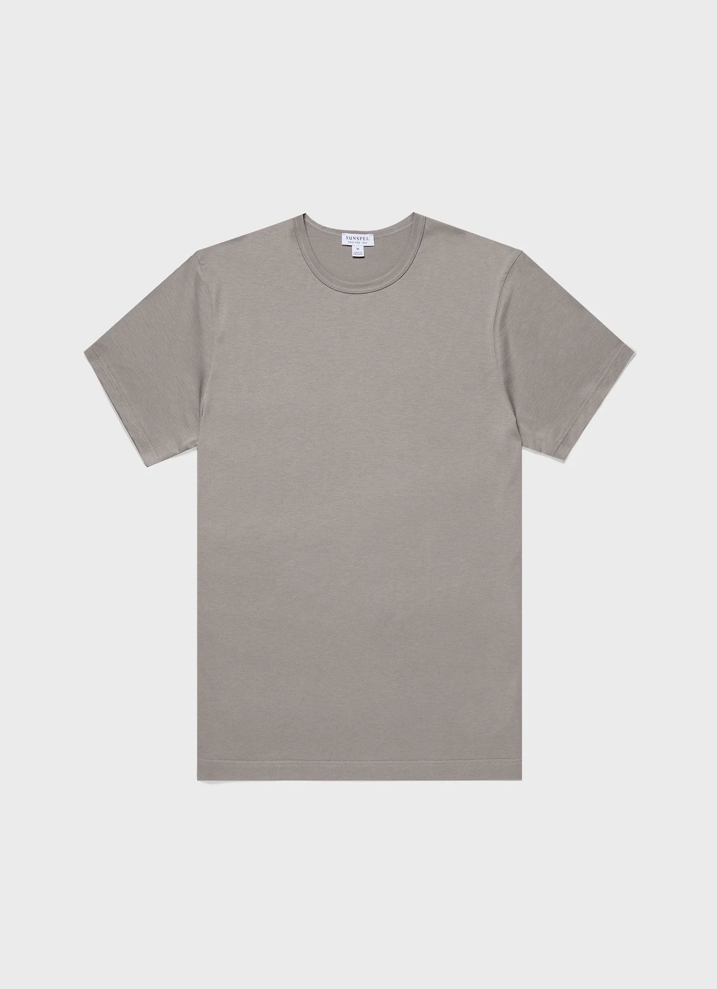 Maglietta t-shirt classica Sunspel in cotone grigio cemento