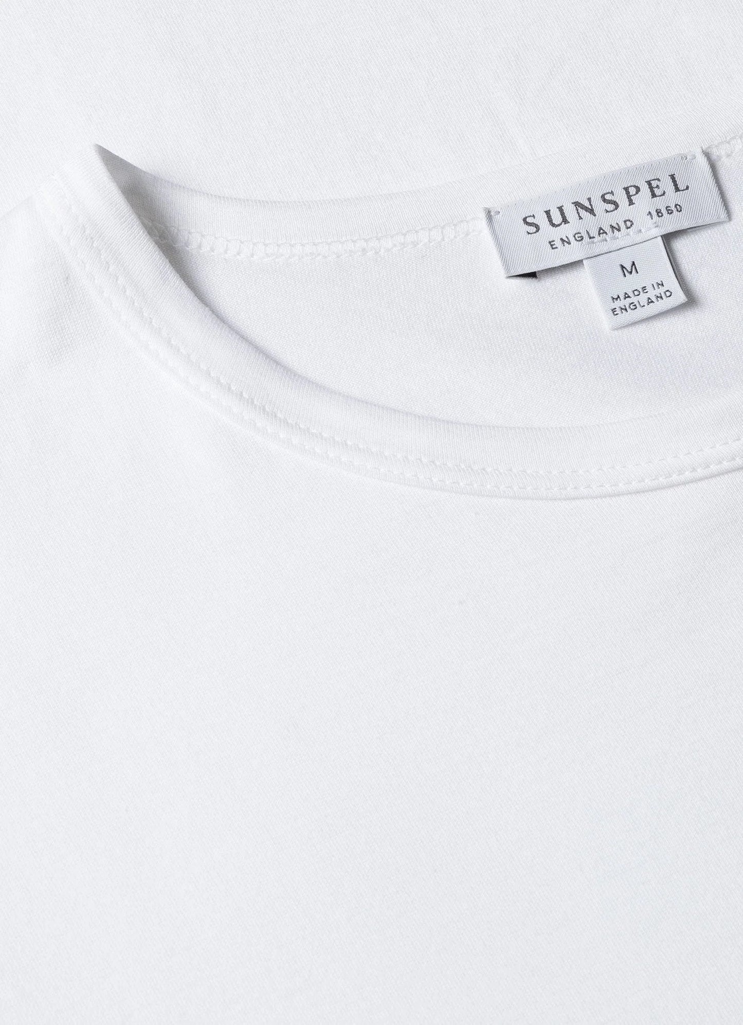 Maglietta t-shirt classica Sunspel in cotone bianco