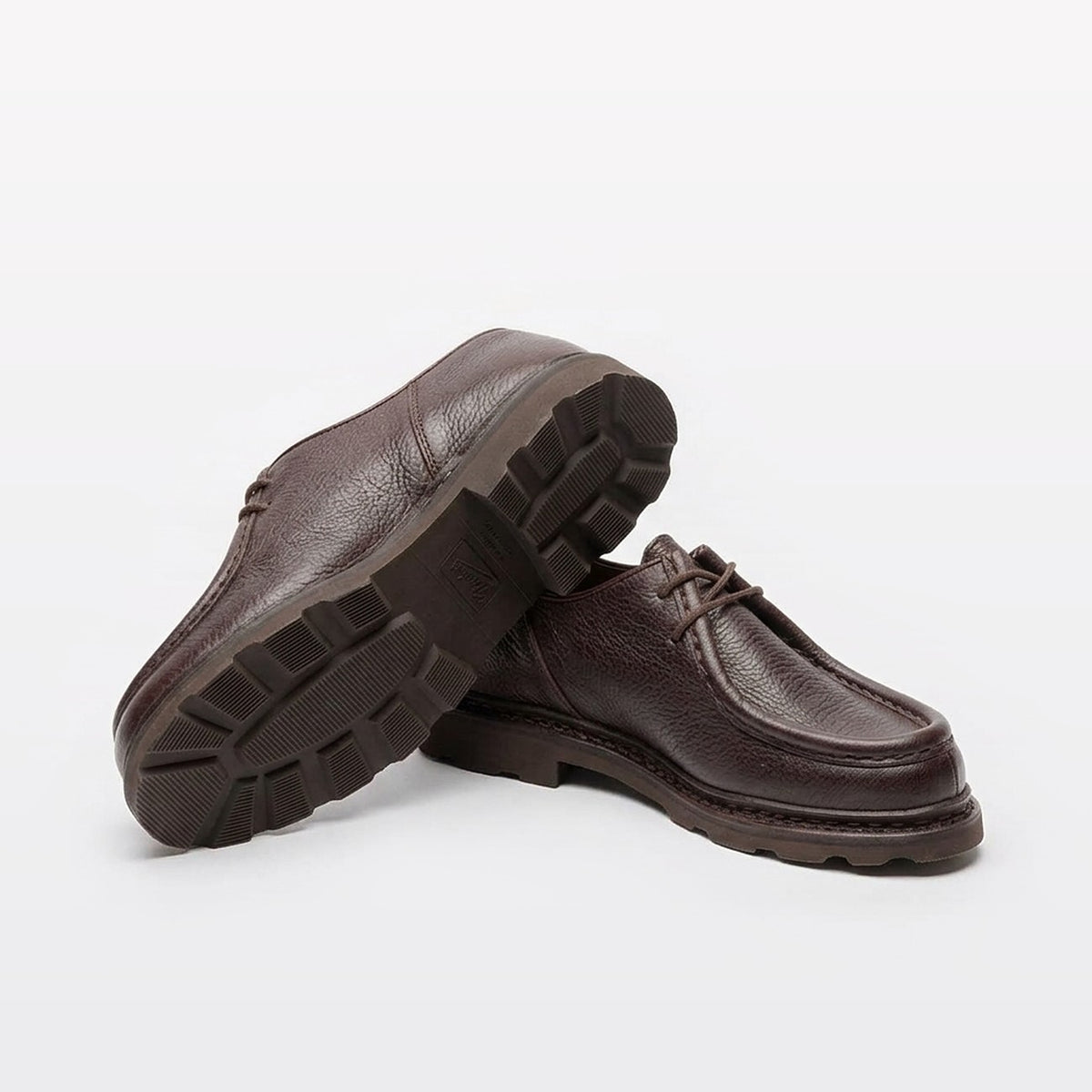 Stringata derby Paraboot Michael Marche in pelle martellata marrone