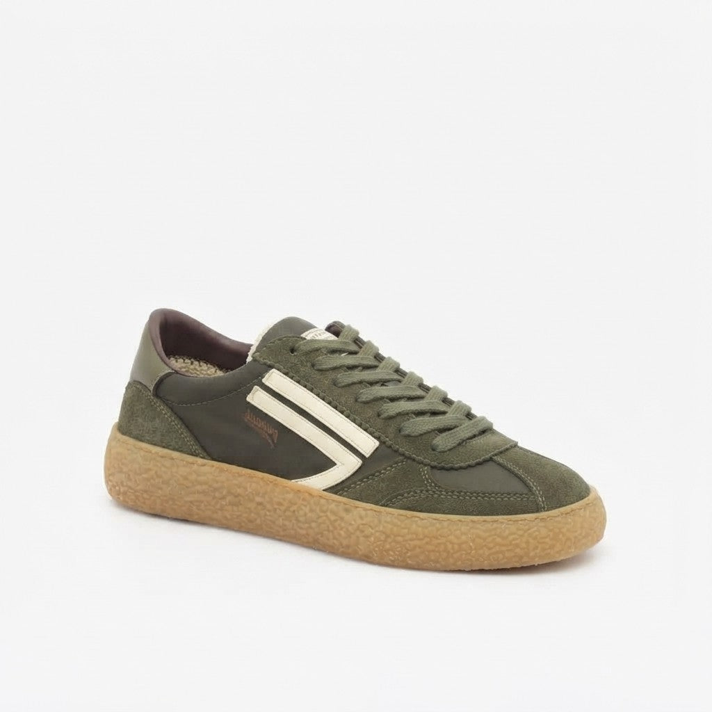 Sneaker eco-friendly Puraai Sidro in camoscio e tessuto verde