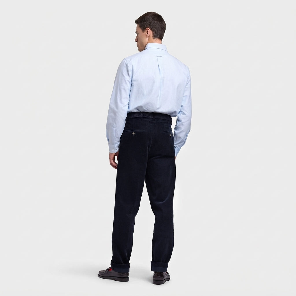 Pantalone Sebago Milton Herringbone in cotone blu