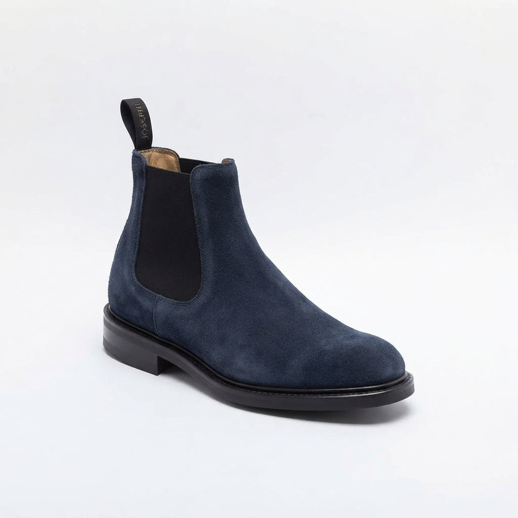 Stivale chelsea Cheaney Joseph & Sons Severn RF in camoscio blu