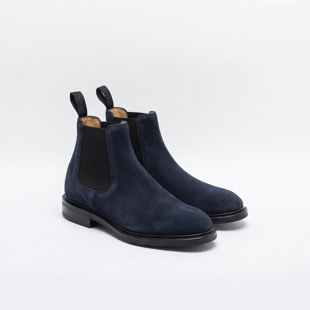 Stivale chelsea Cheaney Joseph & Sons Severn RF in camoscio blu