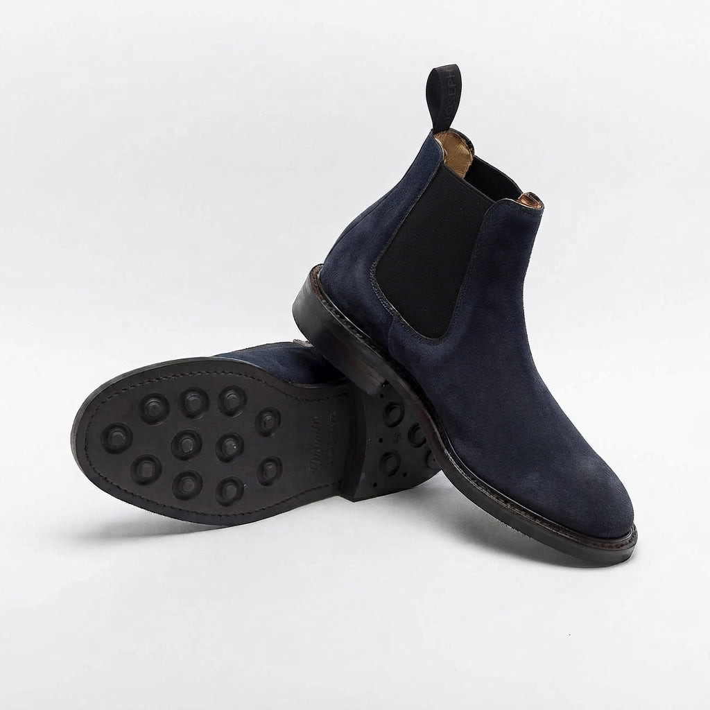 Stivale chelsea Cheaney Joseph & Sons Severn RF in camoscio blu