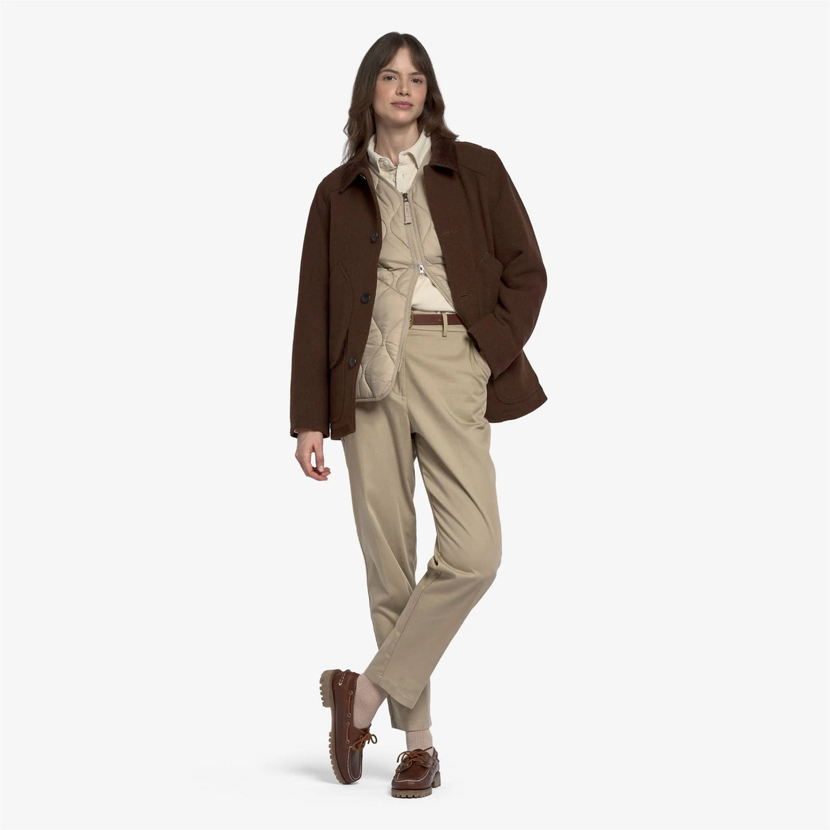 Giacca monopetto Sebago Tenny Wool in lana marrone