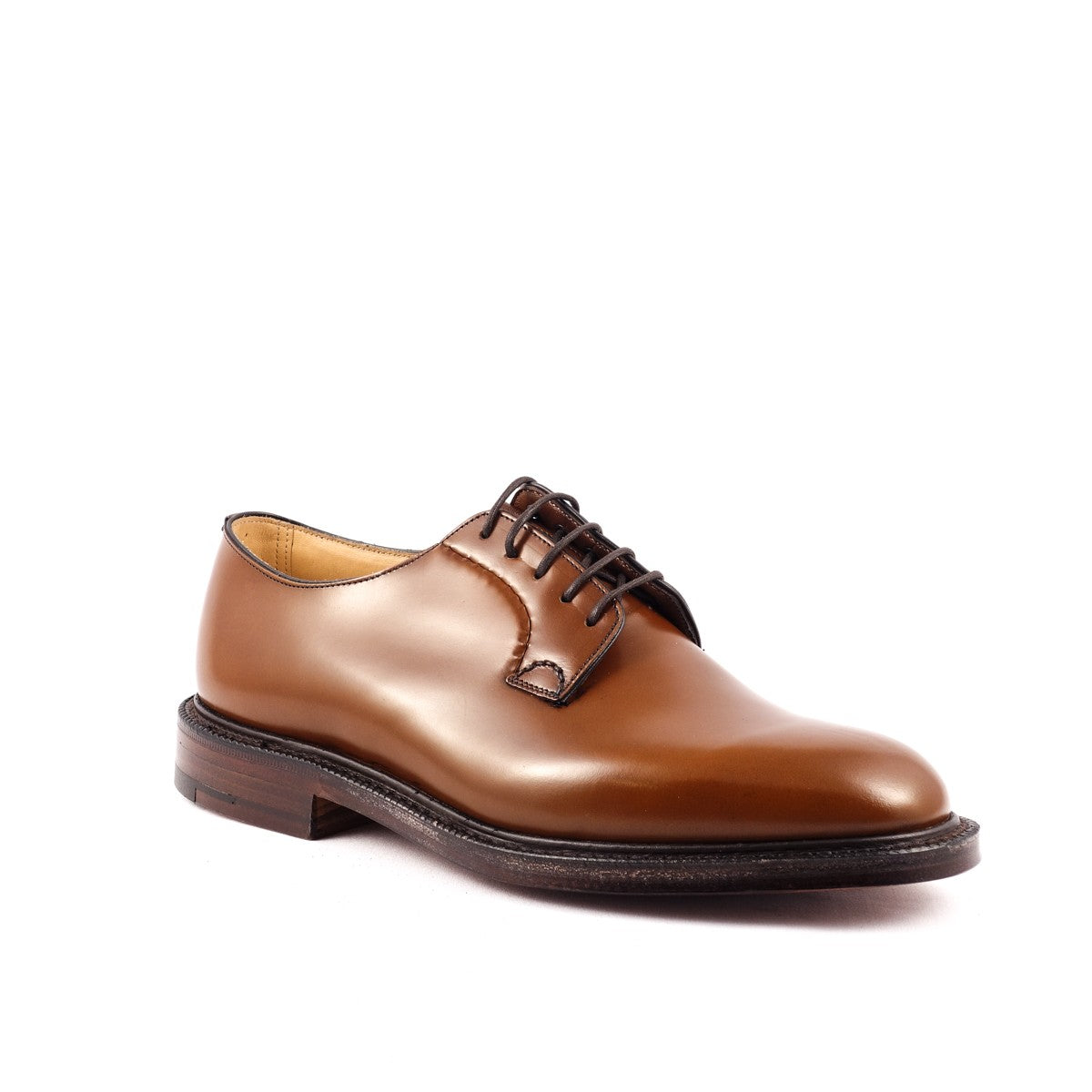 Church's Shannon derby lace-up in tan-colored brushed leather
