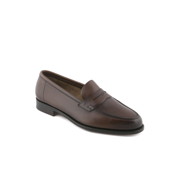 Edward Green Duke penny loafer moccasin in brown leather