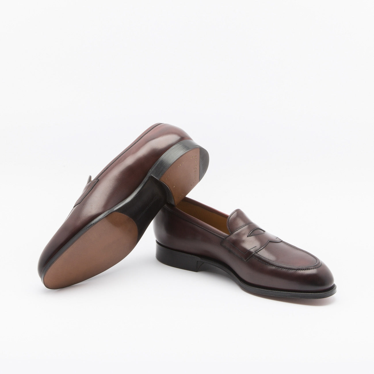 Mocassino Edward Green Piccadilly in pelle burgundy antique