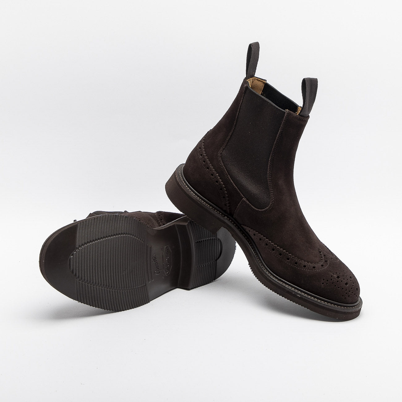 Tricker's Henry chelsea boot in brown suede (Coffee ox reversed)