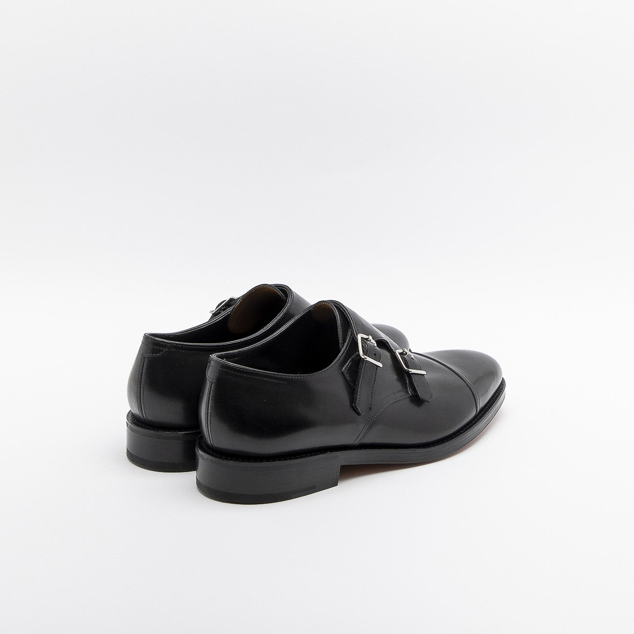 Scarpa John Lobb William fit F/EE in pelle nera con doppia fibbia