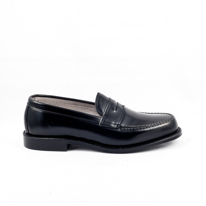 Mocassino penny loafer Alden 99361 Y in pelle nera di cavallo