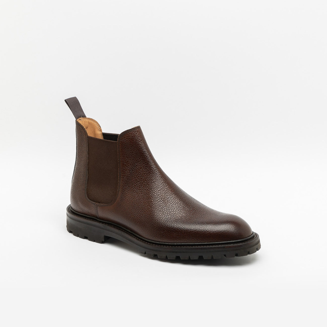 Polacco Crockett & Jones Chelsea 11 in pelle martellata testa di moro
