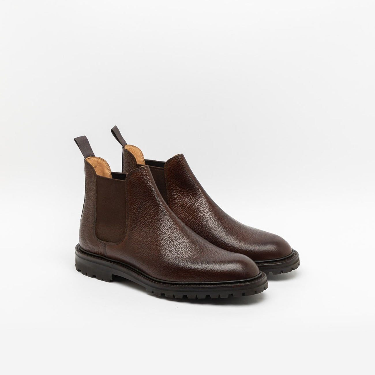 Polacco Crockett & Jones Chelsea 11 in pelle martellata testa di moro