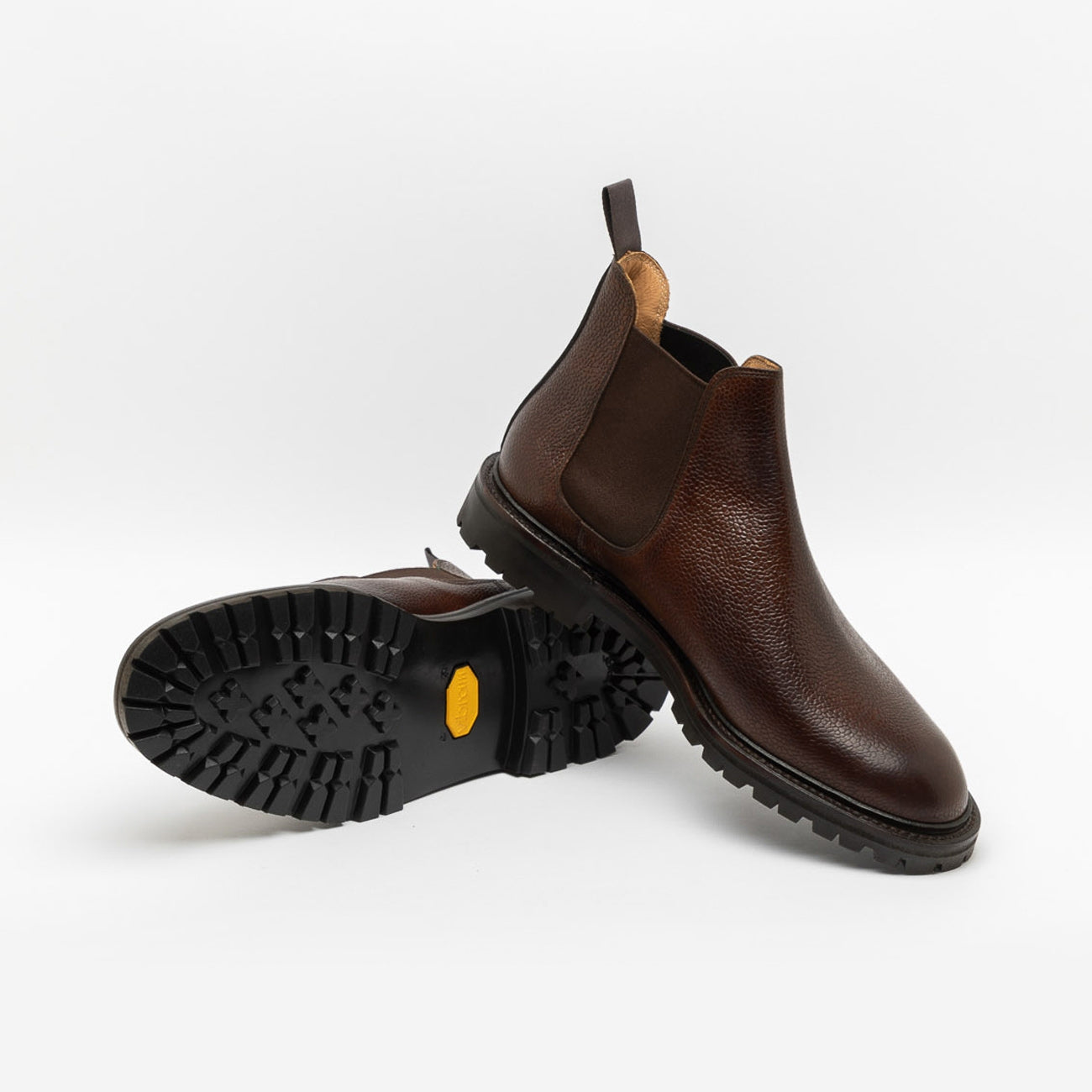 Polacco Crockett & Jones Chelsea 11 in pelle martellata testa di moro