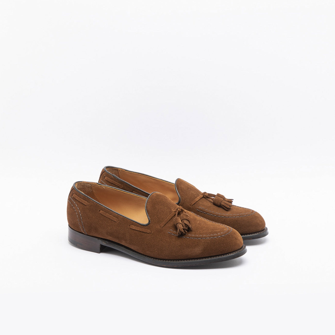Cheaney Harry II EF tassel loafer in brown suede – Borghini