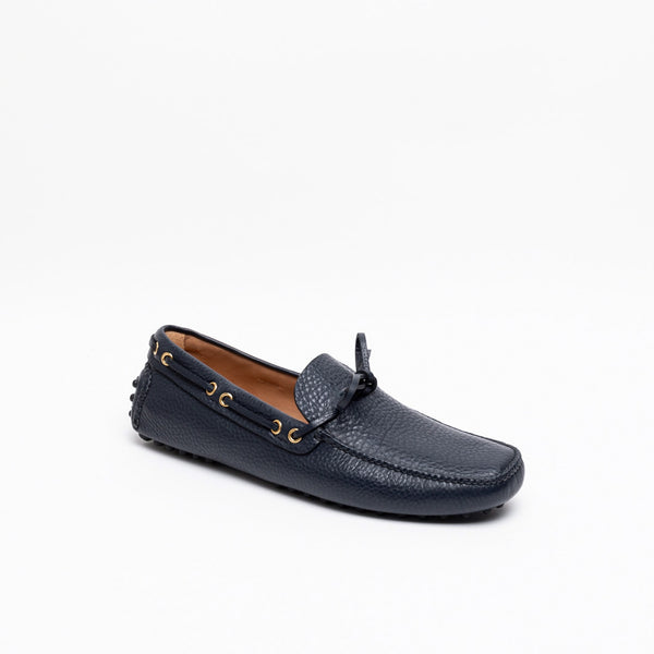 ローファー・オックスフォード CAR SHOE MOCASSINO DRIVING IN PELLE LISCIA CON NAPPINE Car Shoe Driving KUD006 driving moccasin in blue leather