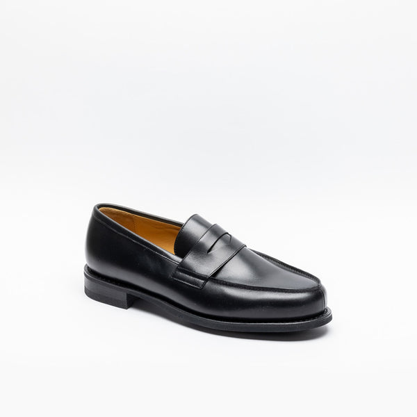 Paraboot Adonis penny loafer moccasin in black leather – Borghini