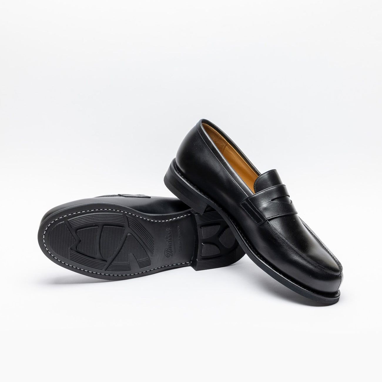 Paraboot Adonis penny loafer moccasin in black leather