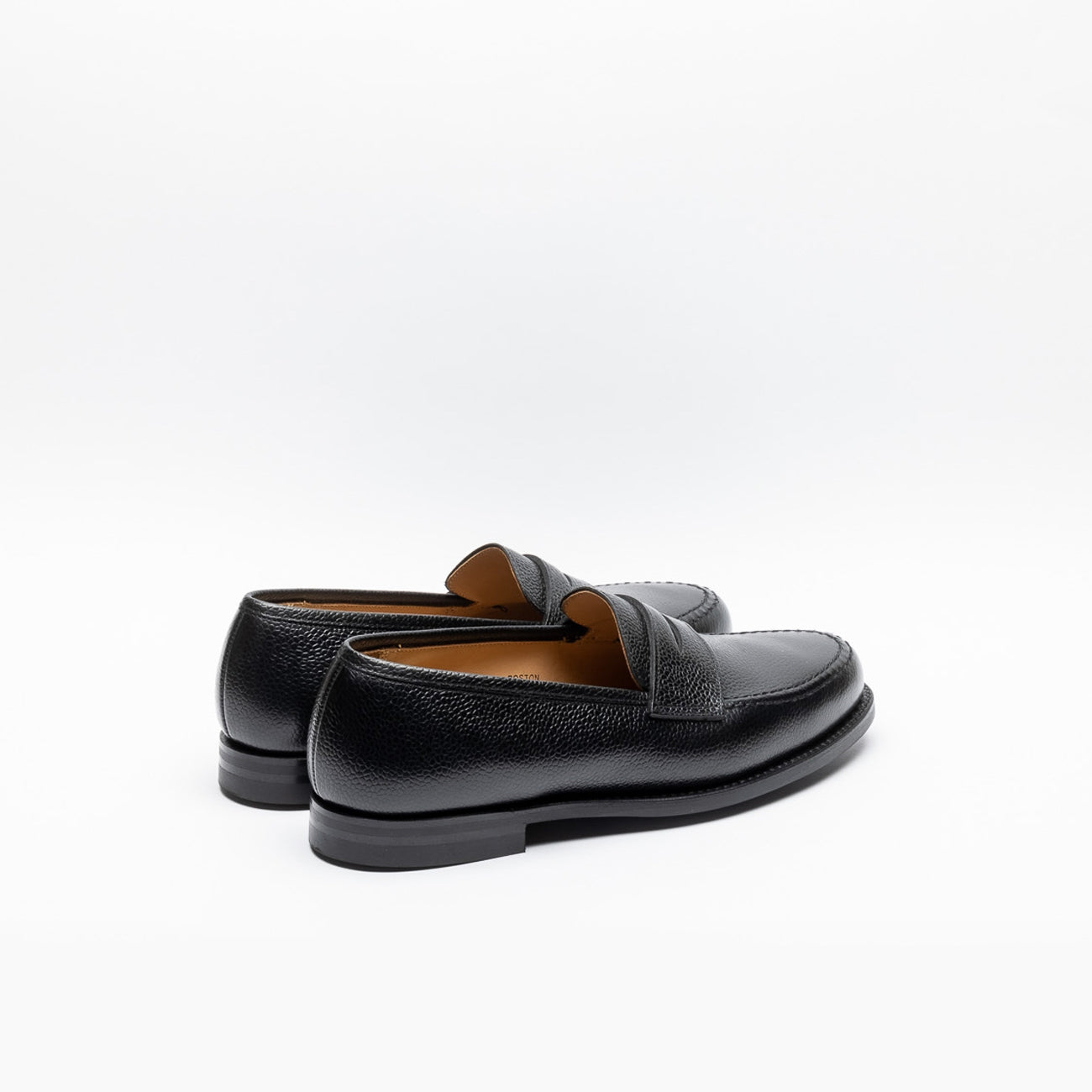 Crockett & Jones Boston penny loafer moccasin in textured leather ...