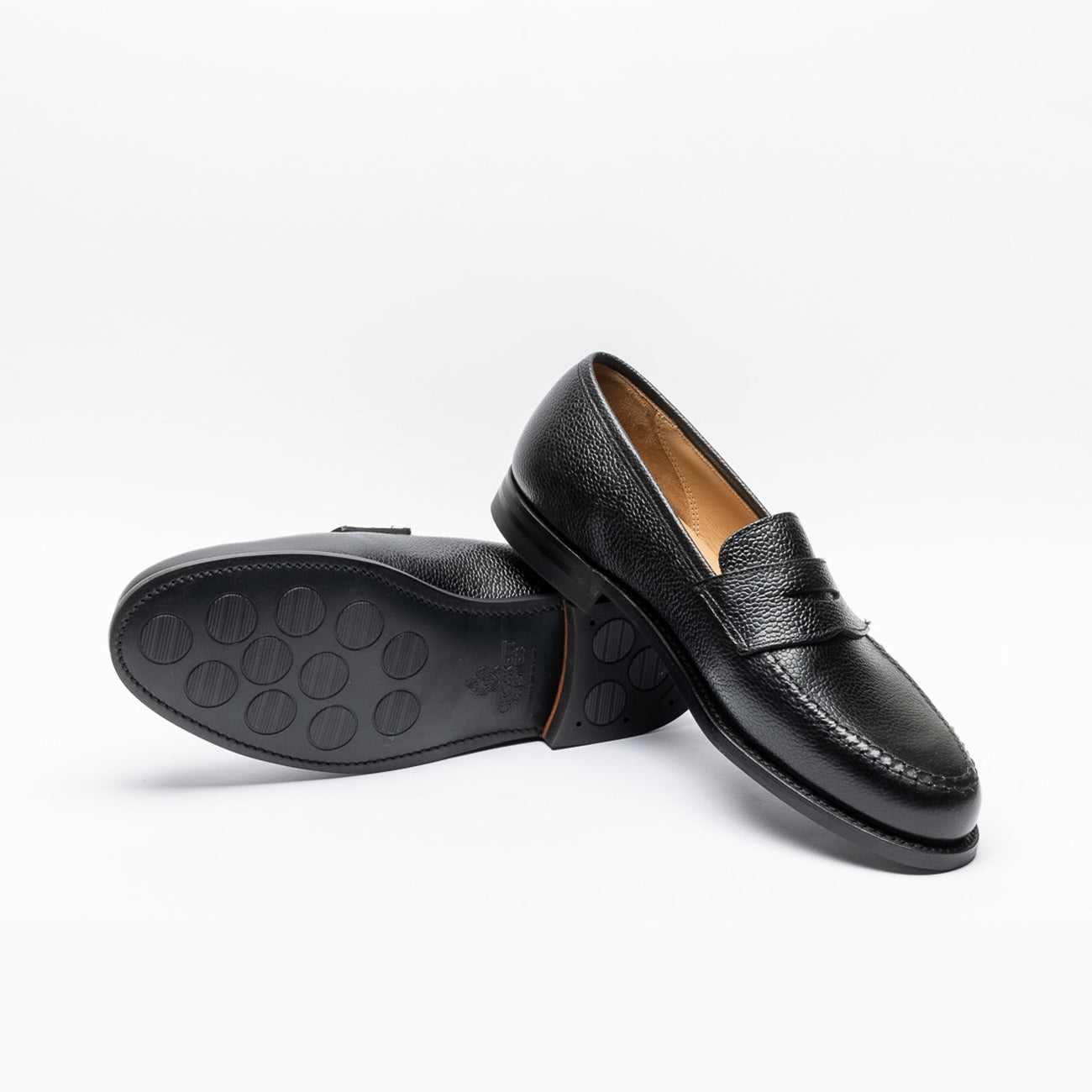 Crockett & Jones Boston penny loafer moccasin in textured