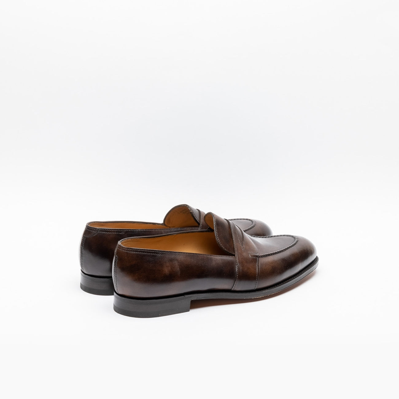 John Lobb Fencote penny loafer moccasin in brown leather