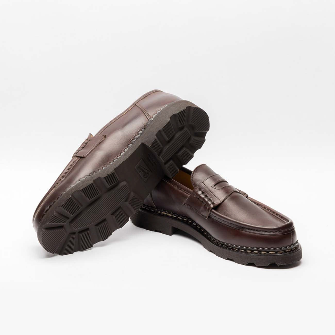 Paraboot Reims Marche penny loafer moccasin in brown leather