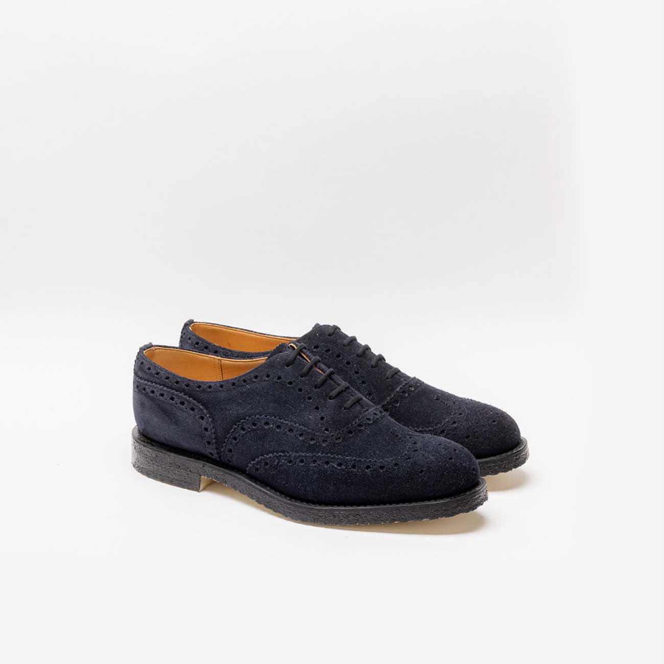 Church's Fairfield 81 oxford lace-up in blue suede (Fitting F)