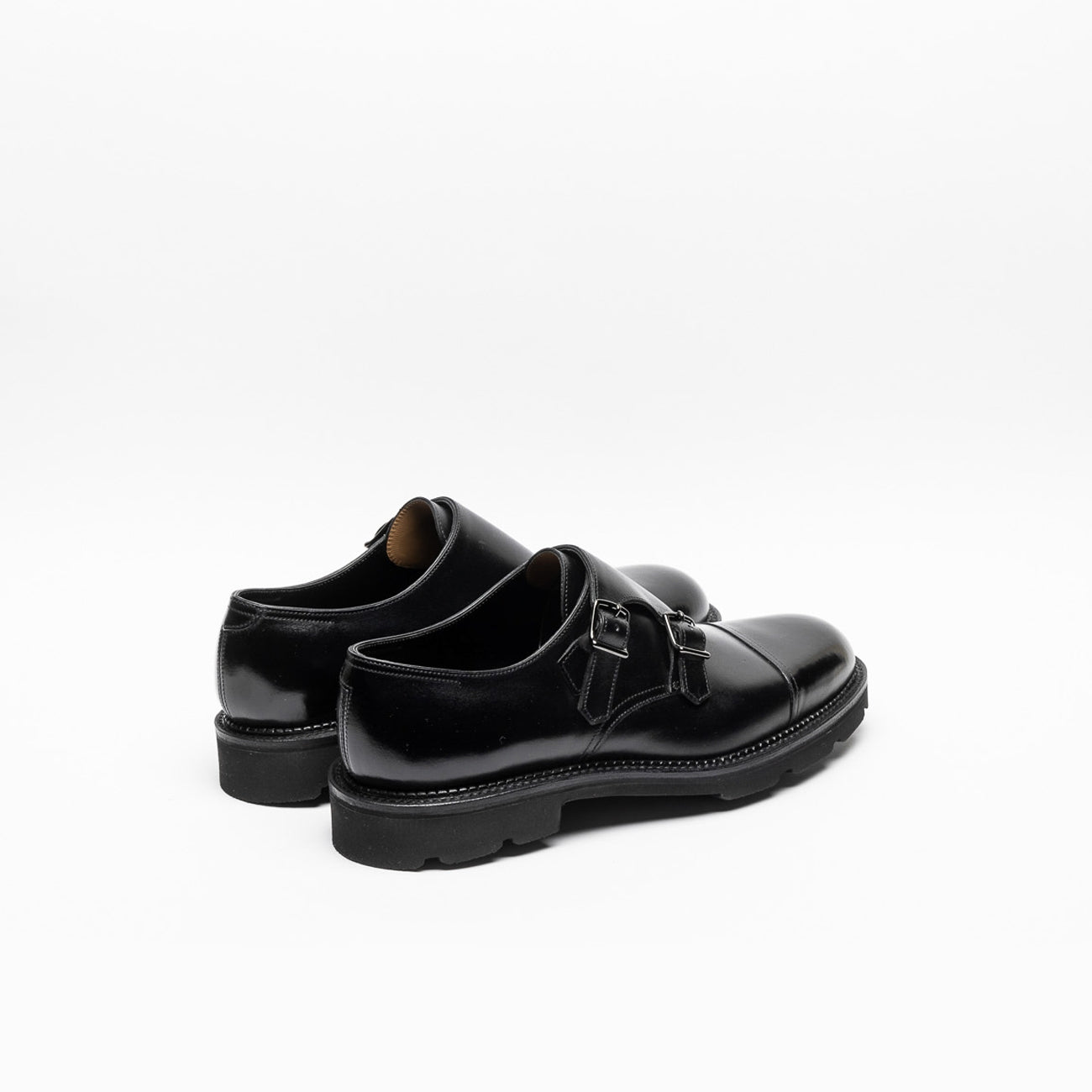 John Lobb William New Standard double buckle in black leather