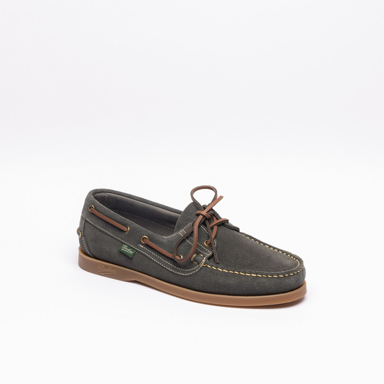 Mocassino da barca Paraboot Barth in camoscio grigio