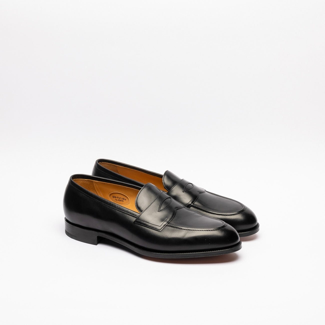 Edward Green Piccadilly penny loafer moccasin in black leather
