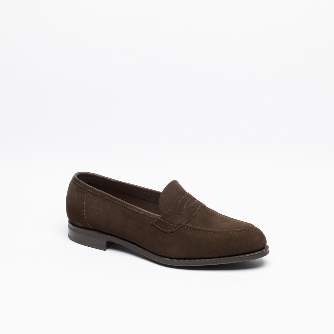 Mocassino Edward Green Ventnor in camoscio mocca E184 suola scura