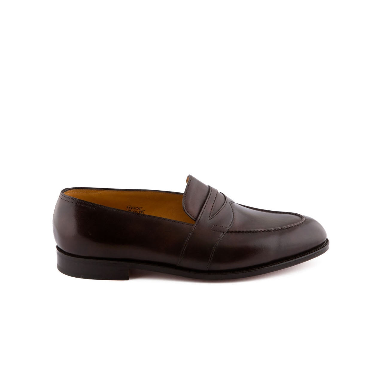 John Lobb Fencote penny loafer moccasin in brown leather