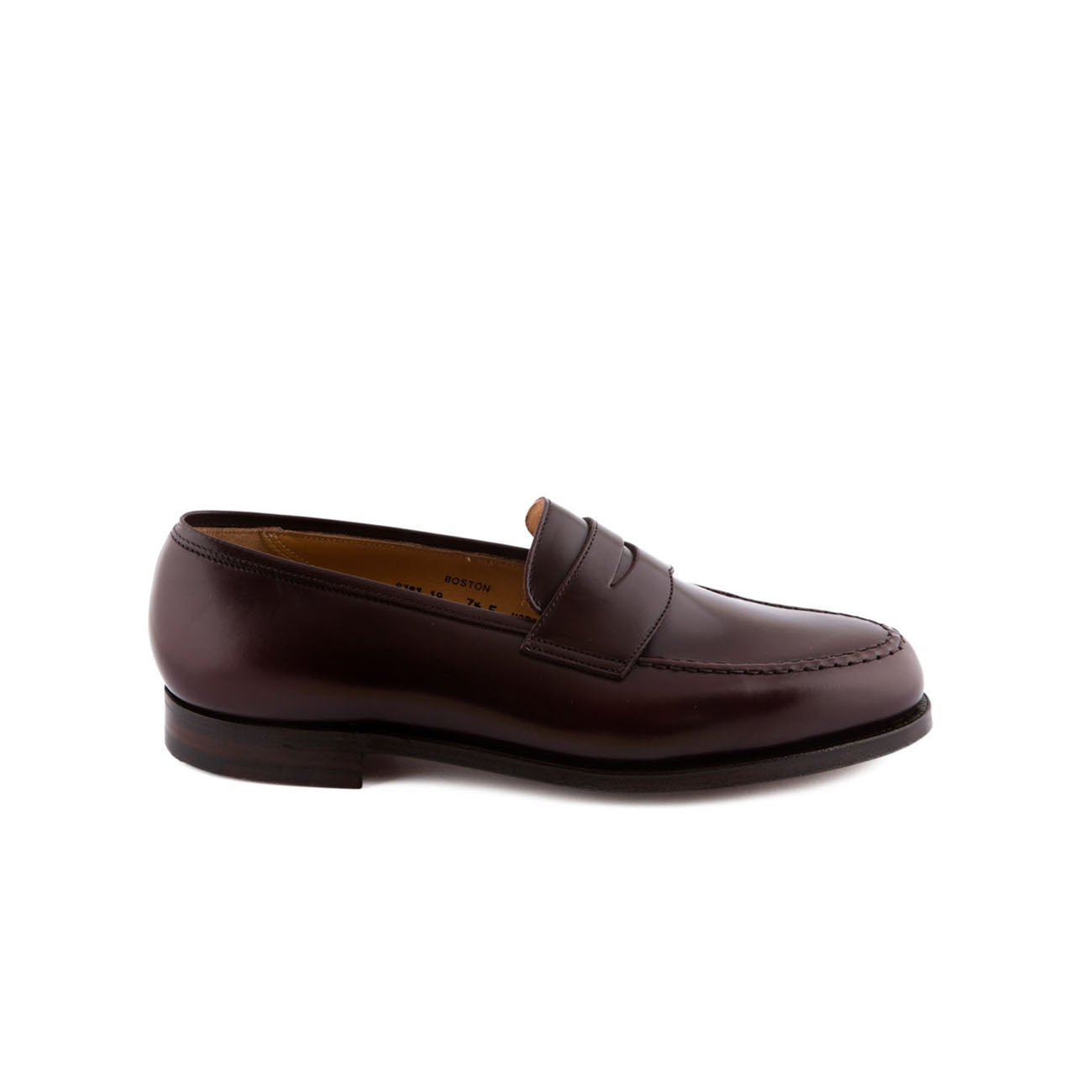 Crockett & Jones Boston penny loafer moccasin in burgundy leather