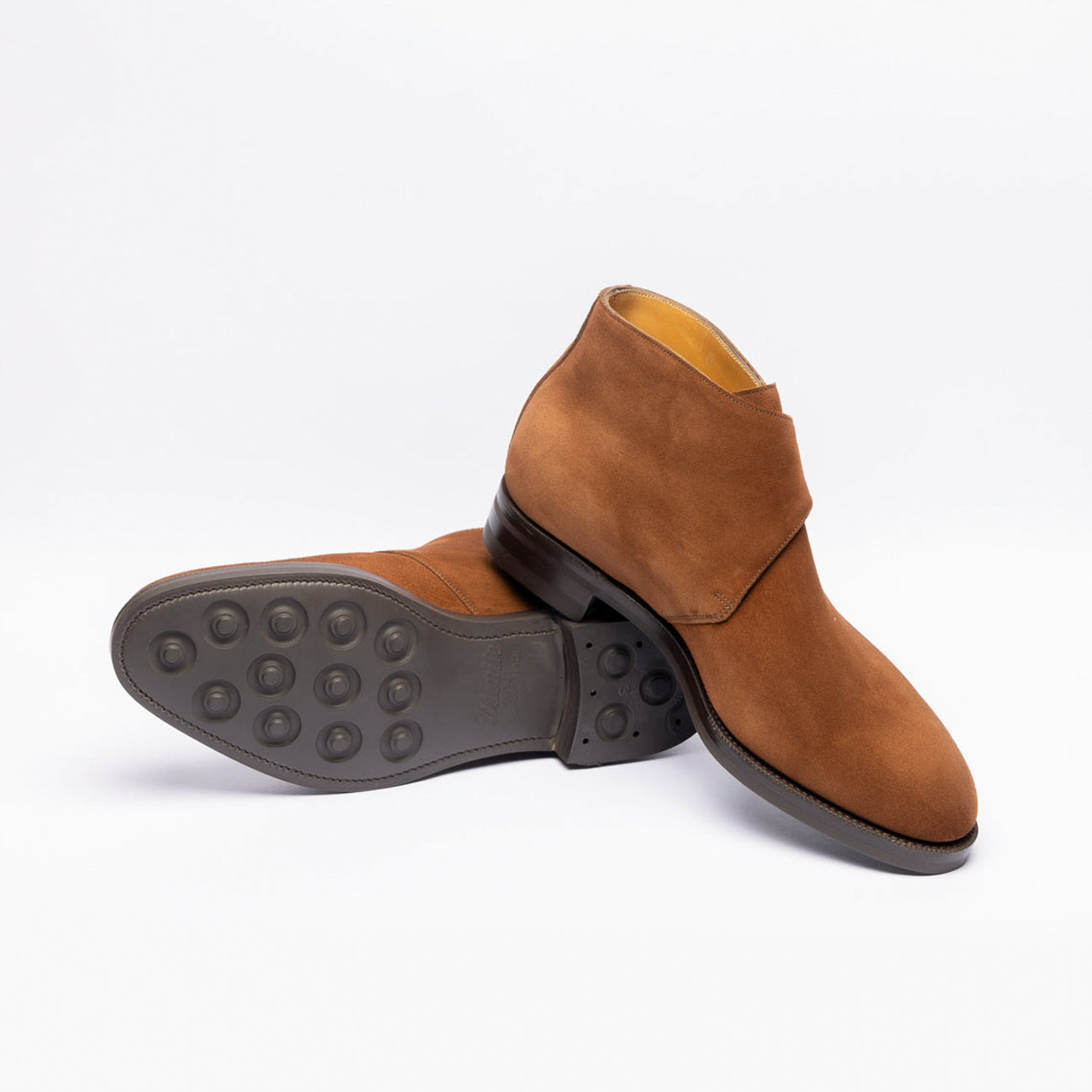 Edward Green Ravenstone single buckle boot in brown suede (Snuff suede)