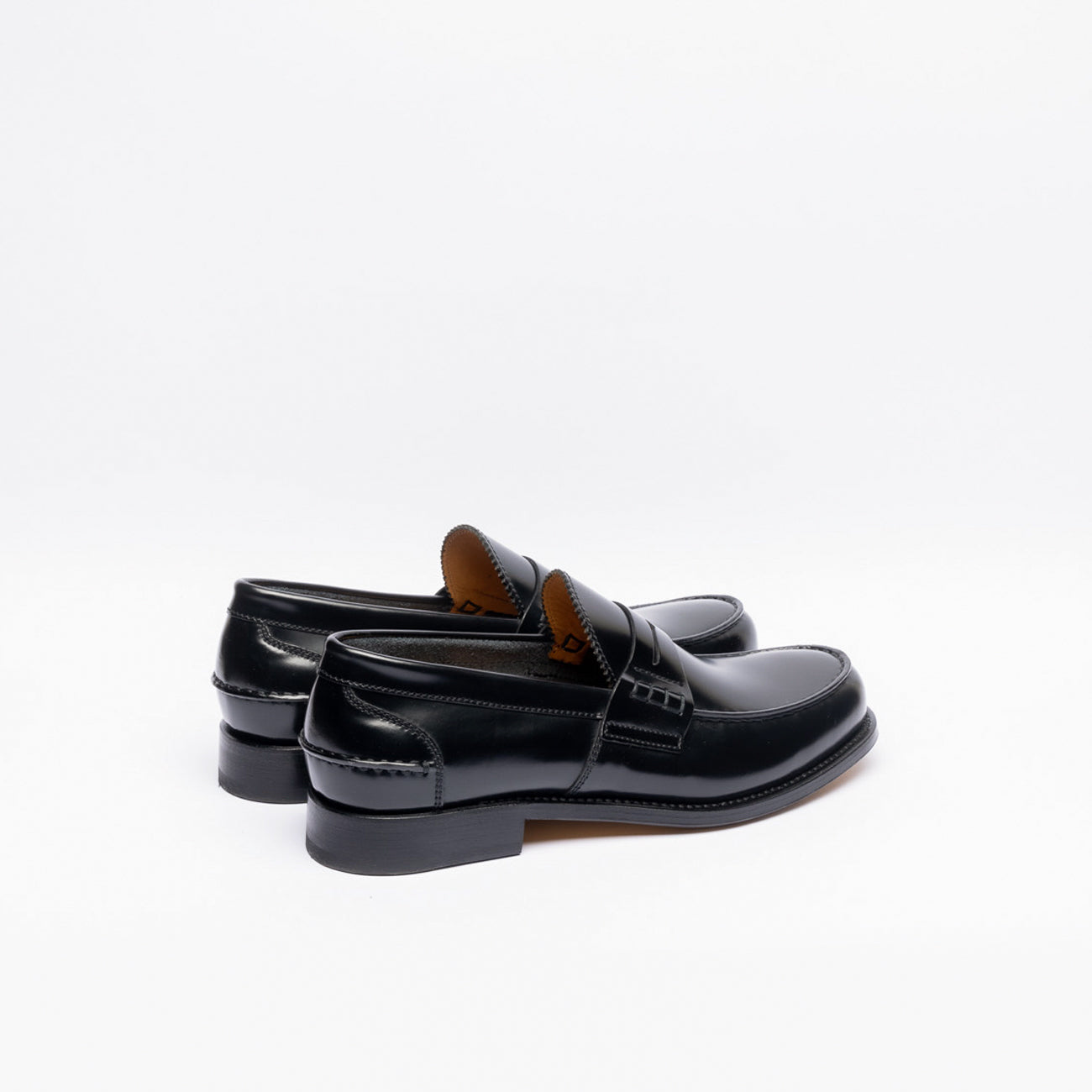 Penny loafer Borghini 750 moccasin in black brushed leather