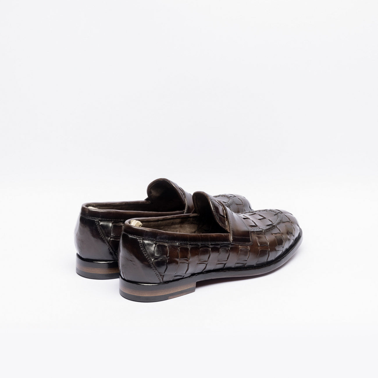 Penny loafer Officine Creative Ivy/016 in brown woven leather