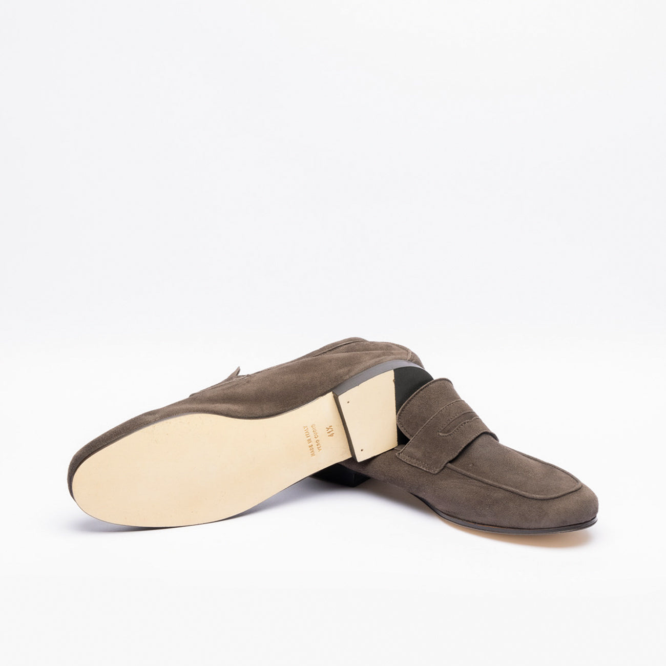 Moccasin penny loafer Borghini Pocket M in brown suede