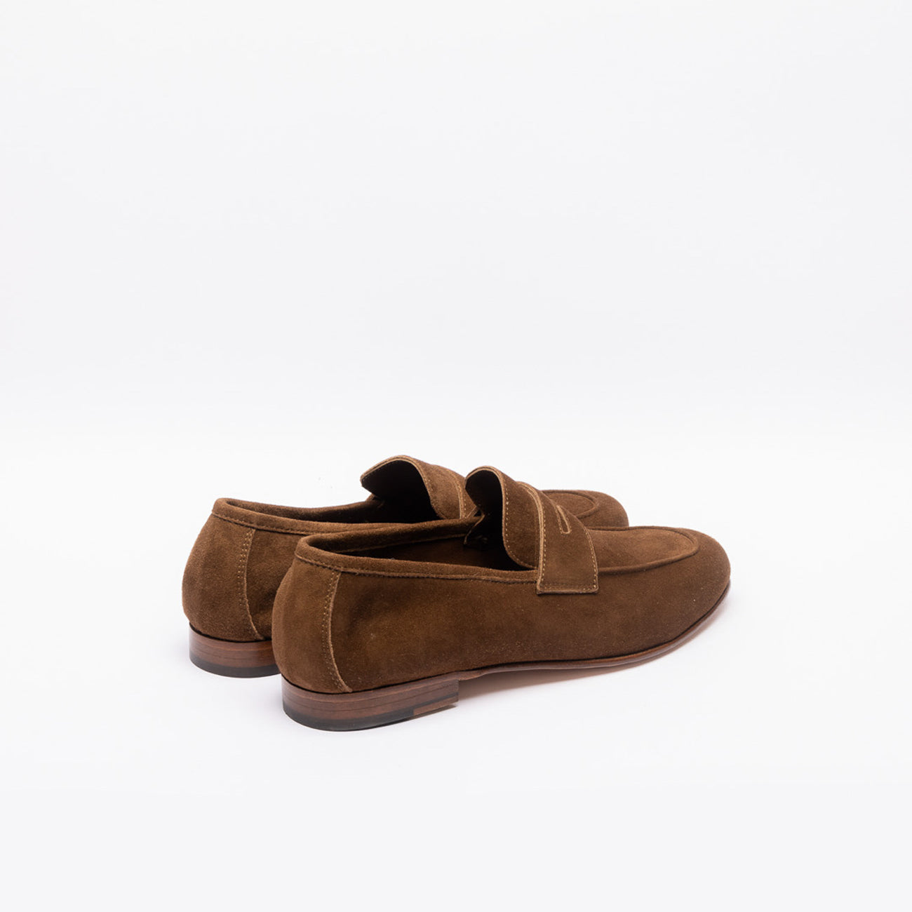 The unlined penny loafer Tasca BL in brown (Tobacco) suede